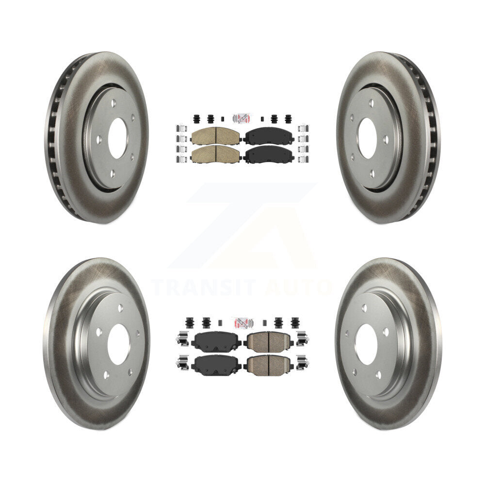 Front Rear Ceramic Pads And Coated Disc Brake Rotors Kit For Dodge Grand Caravan KGA-105106