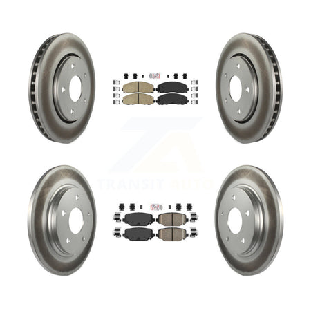 Front Rear Ceramic Pads And Coated Disc Brake Rotors Kit For Dodge Grand Caravan KGA-105106