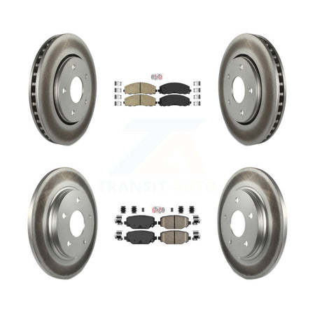 Front Rear Ceramic Pads And Coated Disc Brake Rotors Kit For Dodge Grand Caravan KGA-105107