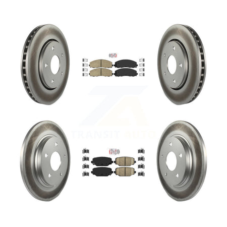 Front Rear Ceramic Pads And Coated Disc Brake Rotors Kit For Dodge Grand Caravan KGA-105109