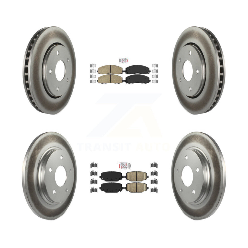 Front Rear Ceramic Pads And Coated Disc Brake Rotors Kit For Dodge Grand Caravan KGA-105109