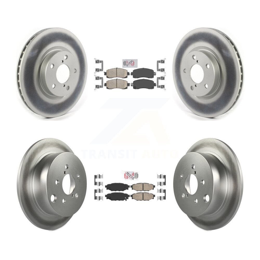Front Rear Ceramic Pads And Coated Disc Brake Rotors Kit For Subaru Impreza KGA-105128