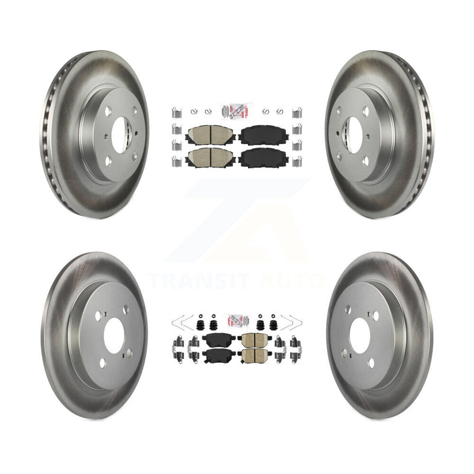 Front Rear Ceramic Pads And Coated Disc Brake Rotors Kit For Toyota Yaris KGA-105139