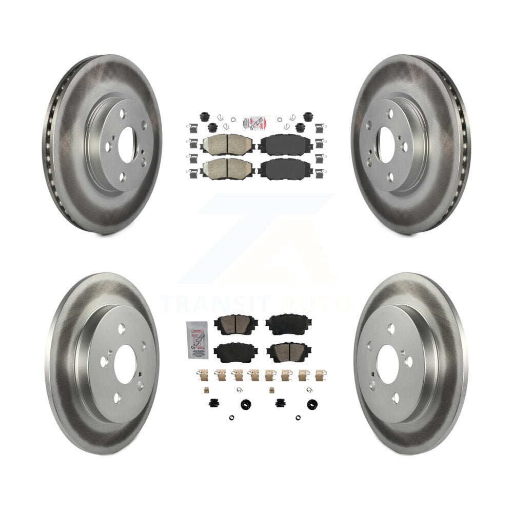 Front Rear Ceramic Pads And Coated Disc Brake Rotors Kit For 2019 Toyota Corolla 1.8L KGA-105140