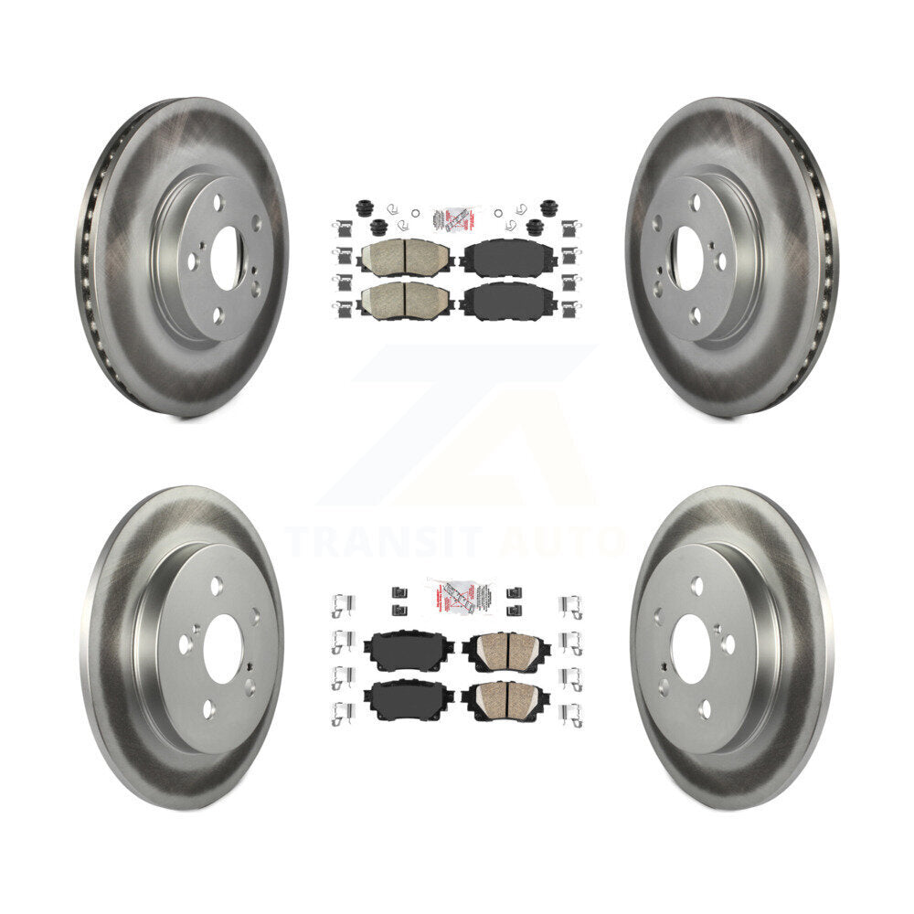 Front Rear Ceramic Pads And Coated Disc Brake Rotors Kit For 2019 Toyota Corolla 1.8L KGA-105142