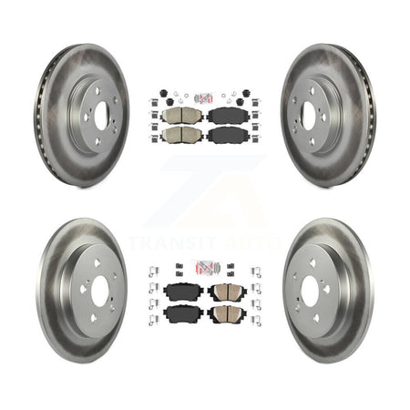 Front Rear Ceramic Pads And Coated Disc Brake Rotors Kit For 2019 Toyota Corolla 1.8L KGA-105142