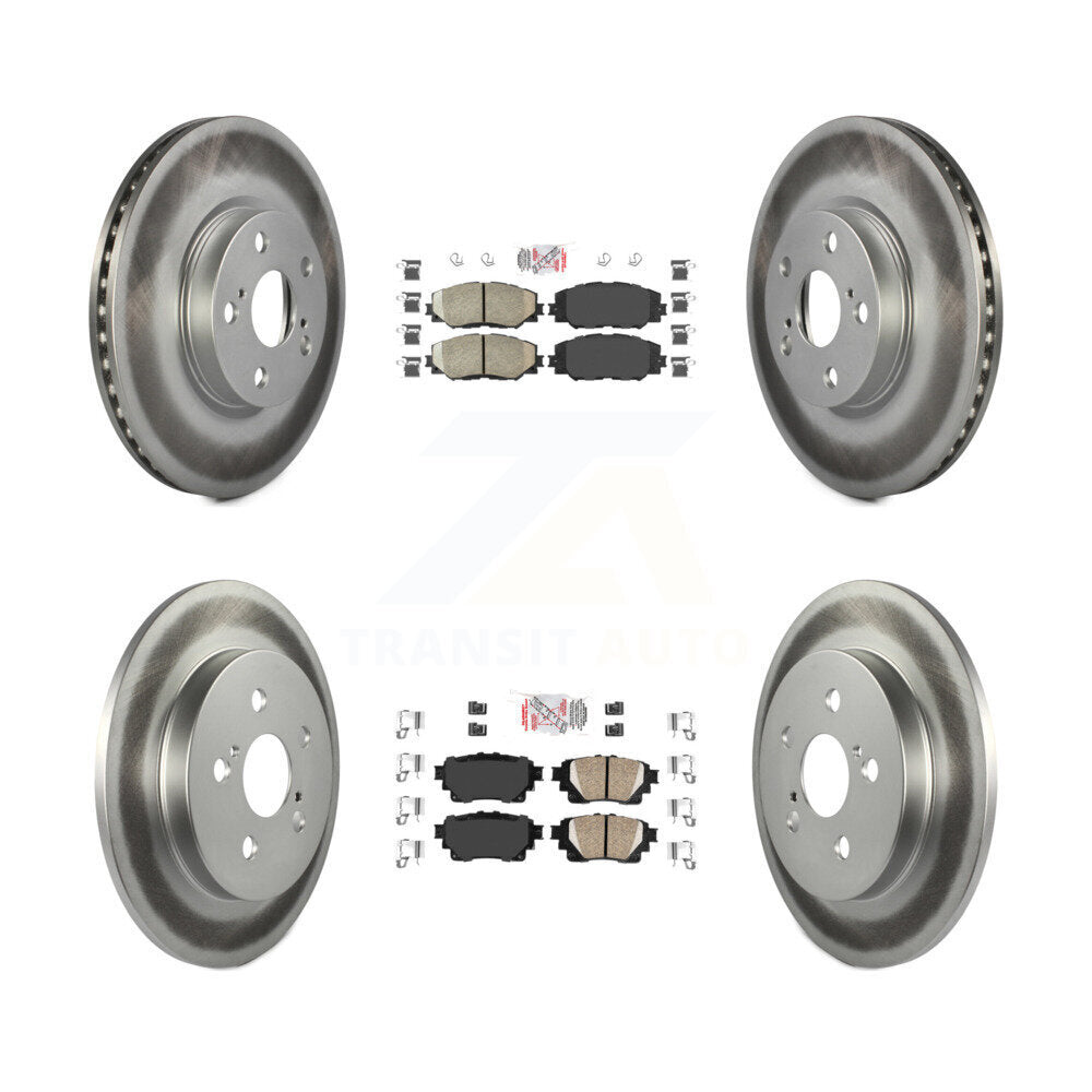 Front Rear Ceramic Pads And Coated Disc Brake Rotors Kit For 2019 Toyota Corolla 1.8L KGA-105143
