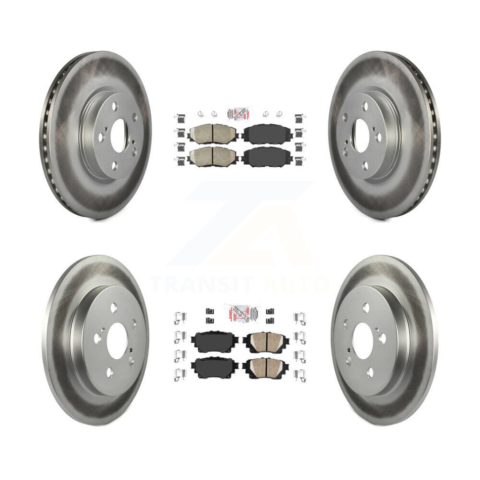 Front Rear Ceramic Pads And Coated Disc Brake Rotors Kit For 2019 Toyota Corolla 1.8L KGA-105143