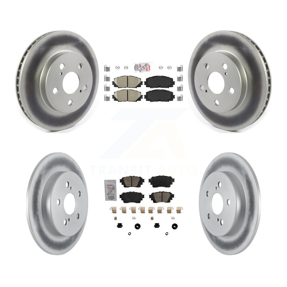 Front Rear Ceramic Pads And Coated Disc Brake Rotors Kit For Toyota Corolla KGA-105145