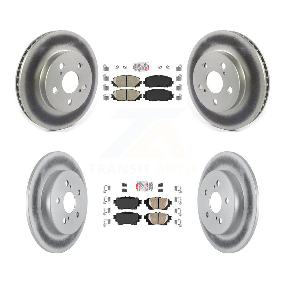 Front Rear Ceramic Pads And Coated Disc Brake Rotors Kit For Toyota Corolla KGA-105147