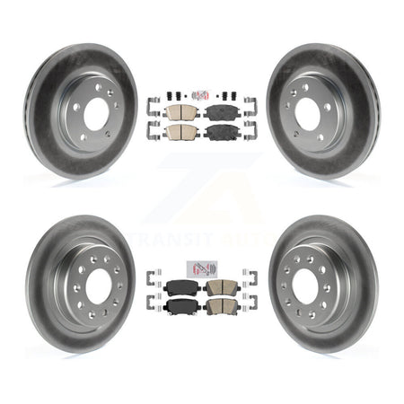 Front Rear Ceramic Pad & Coated Brake Rotor Kit For 2016 Chevrolet Malibu Carryover Model KGA-105148