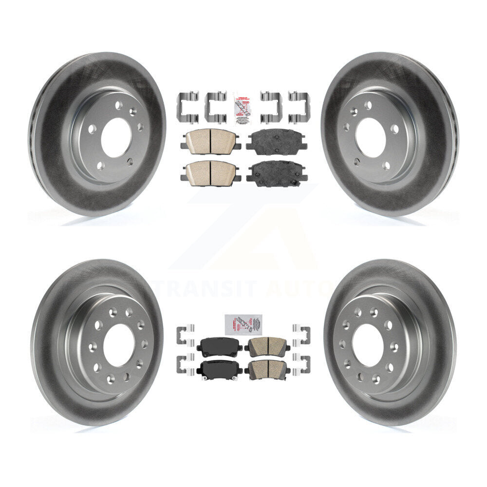 Front Rear Ceramic Pad & Coated Brake Rotor Kit For 2016 Chevrolet Malibu Carryover Model KGA-105149
