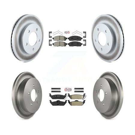 Front Rear Semi-Metallic Pads And Coated Disc Brake Rotors Kit For 2004 Ford F-150 4WD KGA-105155