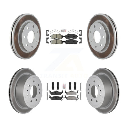 Front Rear Semi-Metallic Pad Coat Disc Brake Rotor Kit For Ford F-150 Lincoln Mark LT 4WD KGA-105159