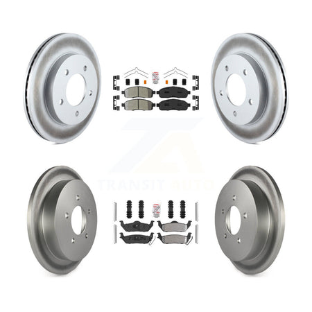 Front Rear Semi-Metallic Pads And Coated Disc Brake Rotors Kit For 2004 Ford F-150 4WD KGA-105160