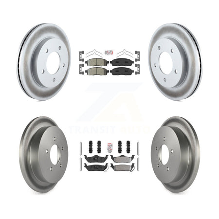 Front Rear Semi-Metallic Pads And Coated Disc Brake Rotors Kit For 2004 Ford F-150 4WD KGA-105161