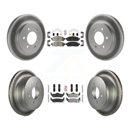 Front Rear Semi-Metallic Pad Coat Disc Brake Rotor Kit For Ford F-150 Lincoln Mark LT 4WD KGA-105162