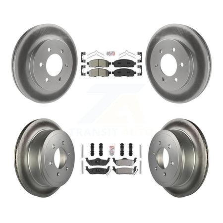 Front Rear Semi-Metallic Pad Coat Disc Brake Rotor Kit For Ford F-150 Lincoln Mark LT 4WD KGA-105163
