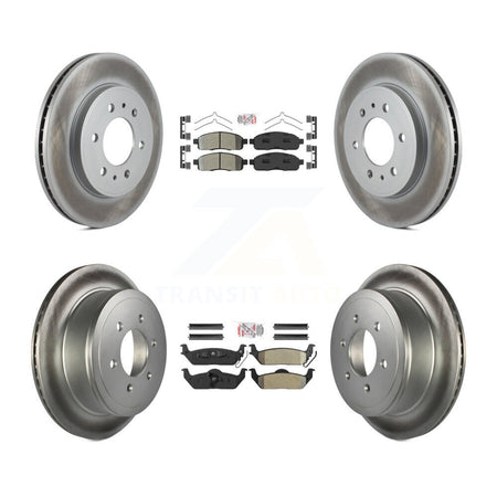 Front Rear Semi-Metallic Pad Coated Brake Rotor Kit For 2009 Ford F-150 With 6 Lug Wheels KGA-105165