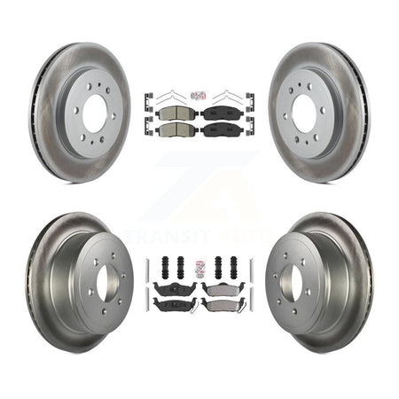 Front Rear Semi-Metallic Pad Coated Brake Rotor Kit For 2009 Ford F-150 With 6 Lug Wheels KGA-105167