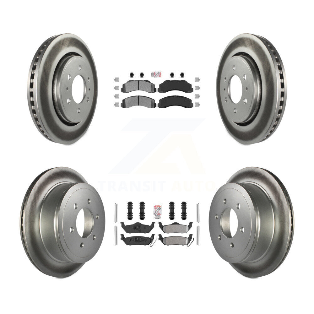Front Rear Semi-Metallic Pad Coat Brake Rotors Kit For 10-11 Ford F-150 With 6 Lug Wheels KGA-105172