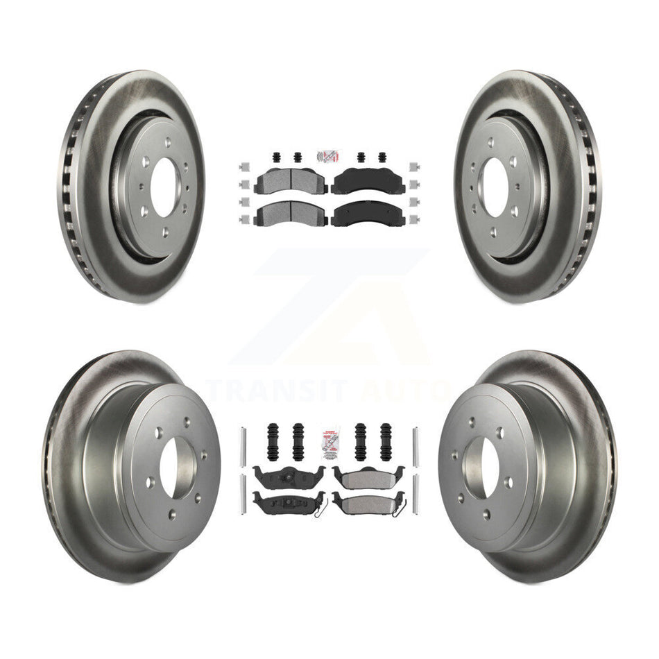 Front Rear Semi-Metallic Pad Coat Brake Rotors Kit For 10-11 Ford F-150 With 6 Lug Wheels KGA-105172