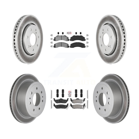 Front Rear Semi-Metallic Pad Coat Brake Rotors Kit For 10-11 Ford F-150 With 7 Lug Wheels KGA-105174
