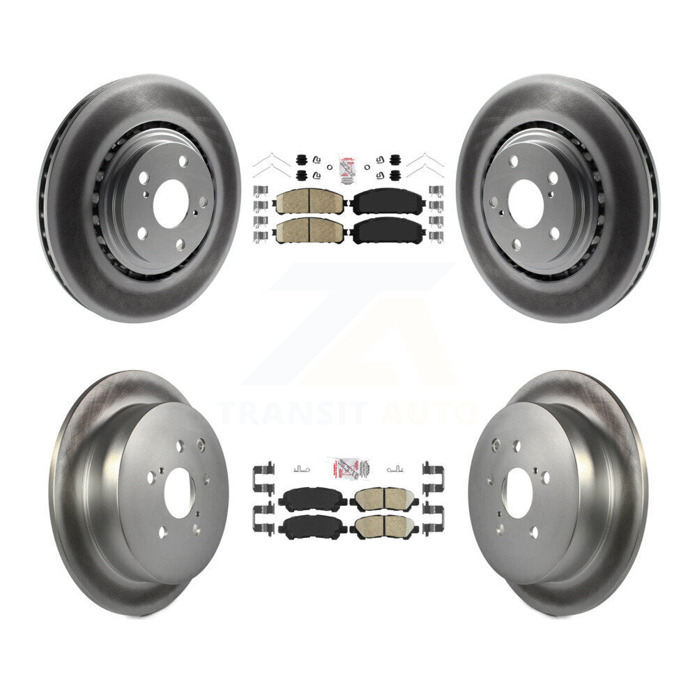 Front Rear Ceramic Pads And Coated Disc Brake Rotors Kit For Toyota Highlander KGA-105176