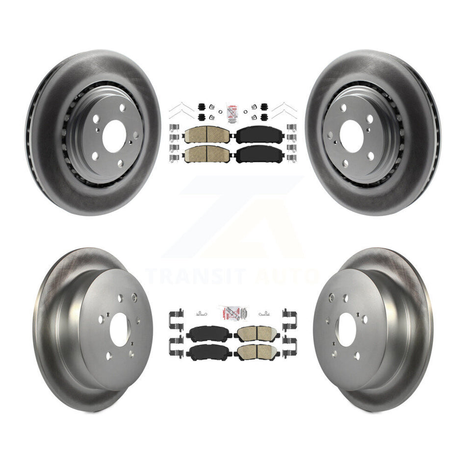 Front Rear Ceramic Pads And Coated Disc Brake Rotors Kit For Toyota Highlander KGA-105176