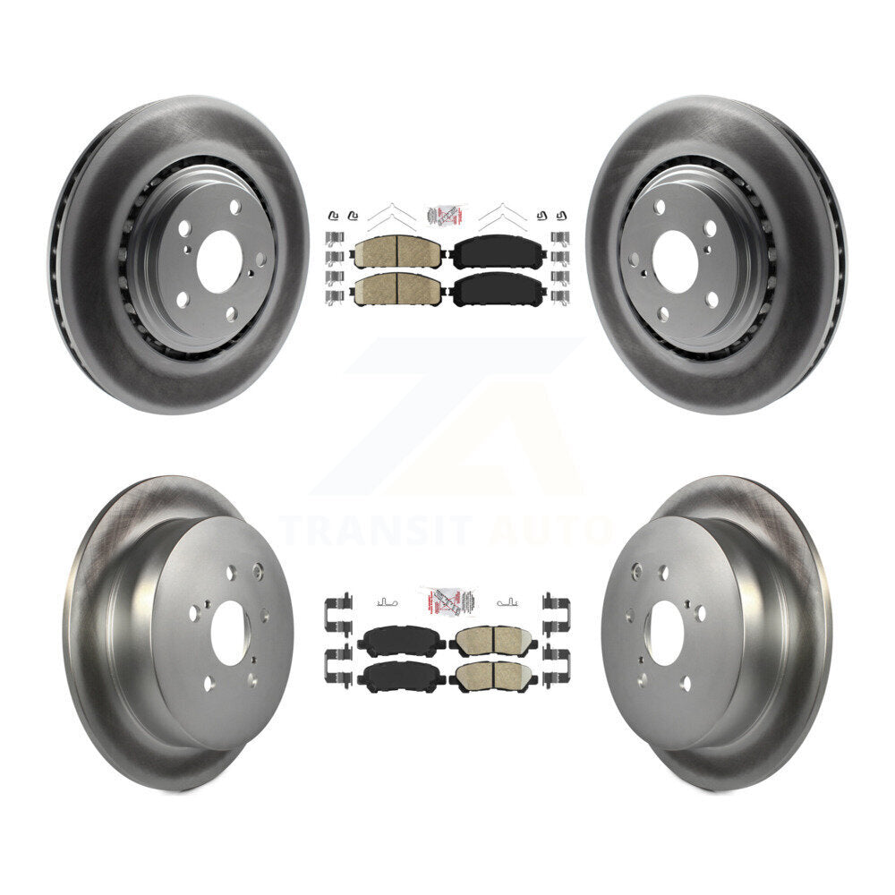 Front Rear Ceramic Pads And Coated Disc Brake Rotors Kit For Toyota Highlander KGA-105177