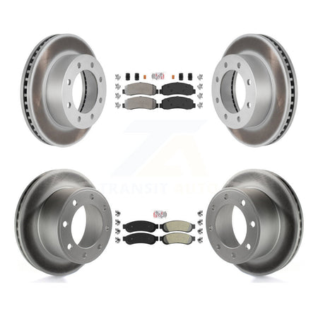 Front Rear Semi-Metallic Pad Coat Brake Rotor Kit For 2008-2009 Ford F-250 Super Duty 4WD KGA-105181