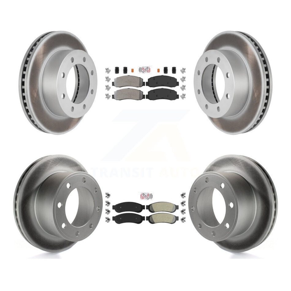 Front Rear Semi-Metallic Pad Coat Brake Rotor Kit For 2008-2009 Ford F-250 Super Duty 4WD KGA-105181
