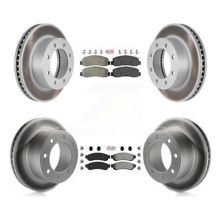 Front Rear Semi-Metallic Pad Coat Brake Rotor Kit For 2008-2009 Ford F-250 Super Duty 4WD KGA-105182