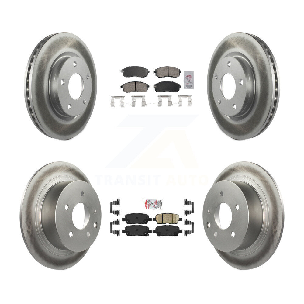 Front Rear Ceramic Pads And Coated Disc Brake Rotors Kit For Nissan Sentra KGA-105185