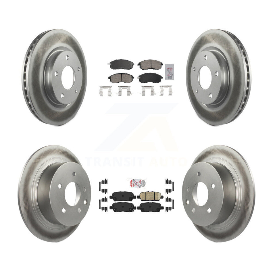 Front Rear Ceramic Pads And Coated Disc Brake Rotors Kit For Nissan Sentra KGA-105185