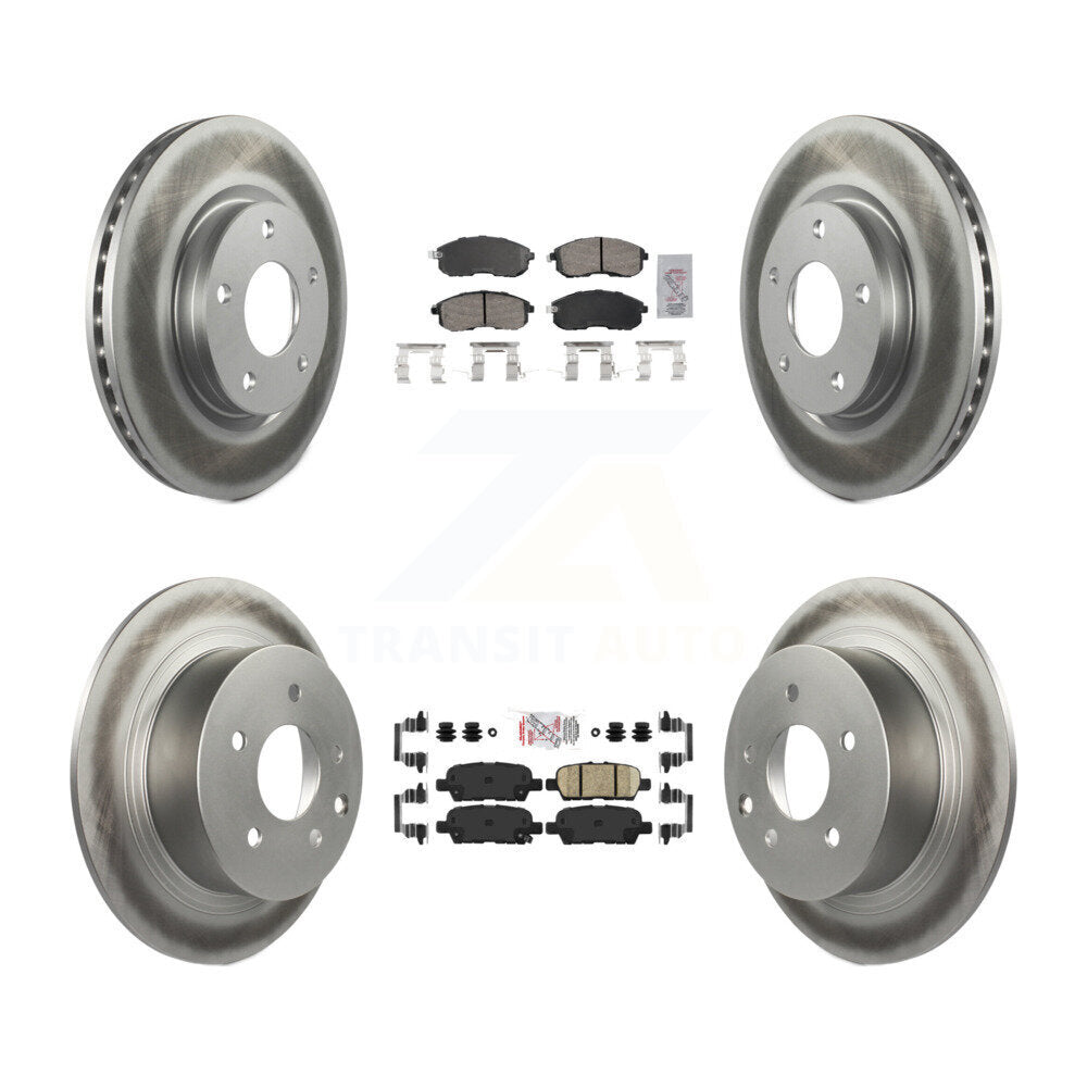Front Rear Ceramic Pads And Coated Disc Brake Rotors Kit For Nissan Sentra KGA-105187