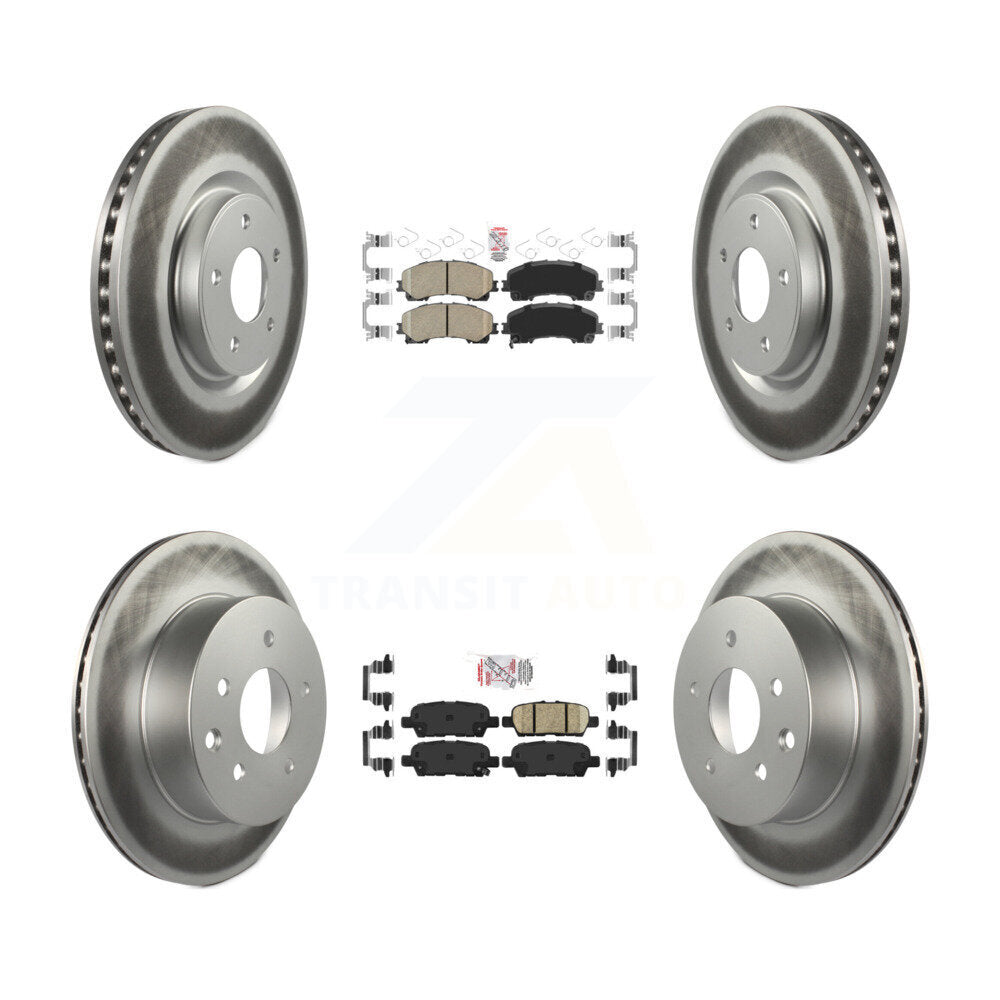 Front Rear Ceramic Pads And Coated Disc Brake Rotors Kit For Nissan Rogue KGA-105189