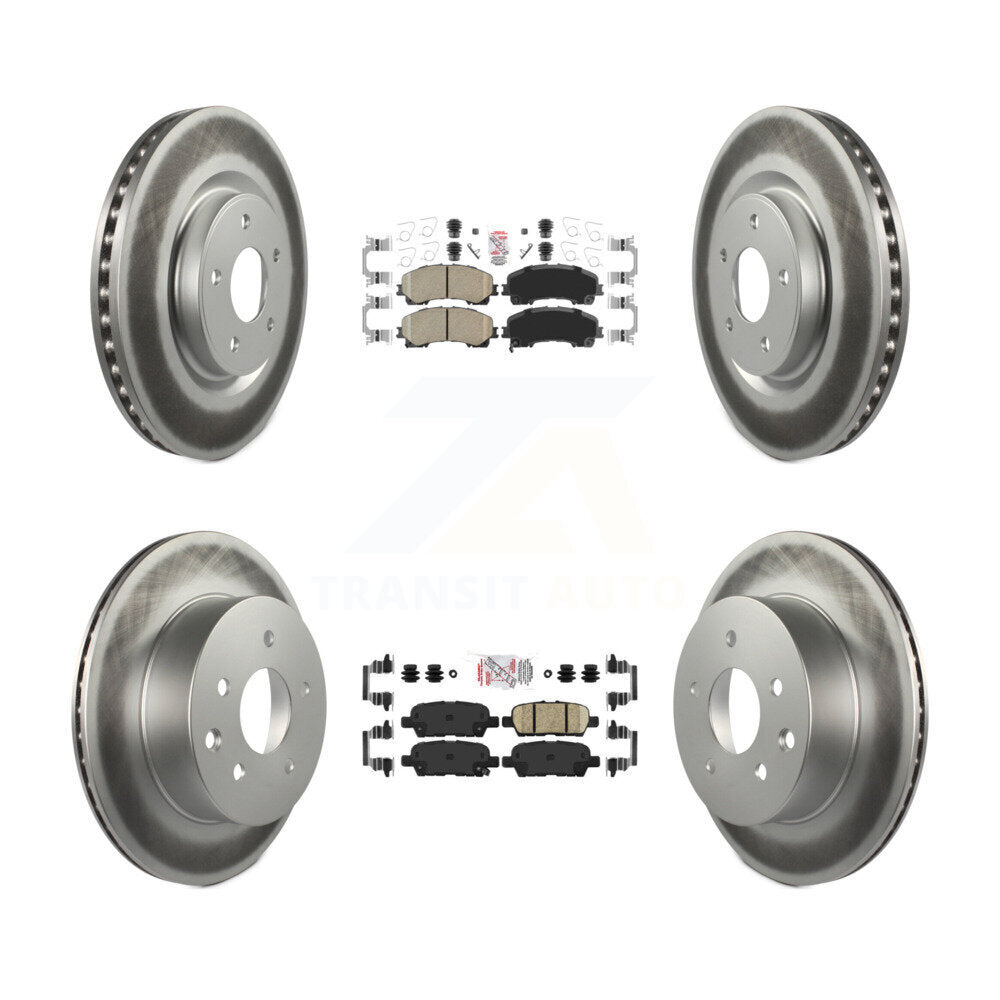 Front Rear Ceramic Pads And Coated Disc Brake Rotors Kit For Nissan Rogue KGA-105190