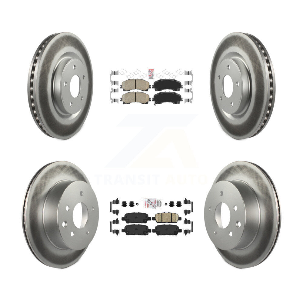 Front Rear Ceramic Pads And Coated Disc Brake Rotors Kit For Nissan Rogue KGA-105191