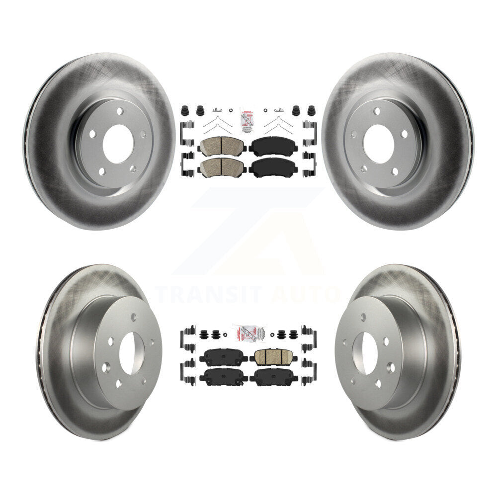 Front Rear Ceramic Pad And Coated Disc Brake Rotor Kit For 2014-2017 Nissan Juke Nismo RS KGA-105194