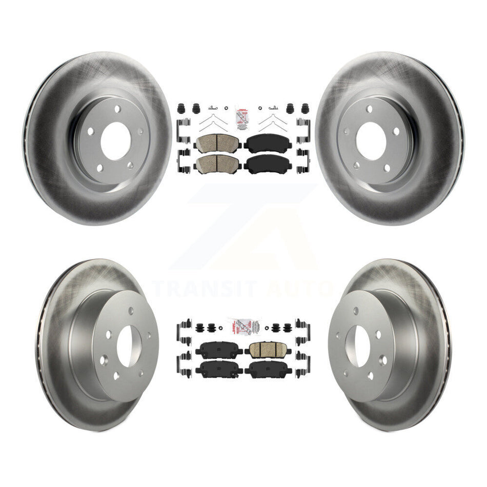 Front Rear Ceramic Pad And Coated Disc Brake Rotor Kit For 2014-2017 Nissan Juke Nismo RS KGA-105194