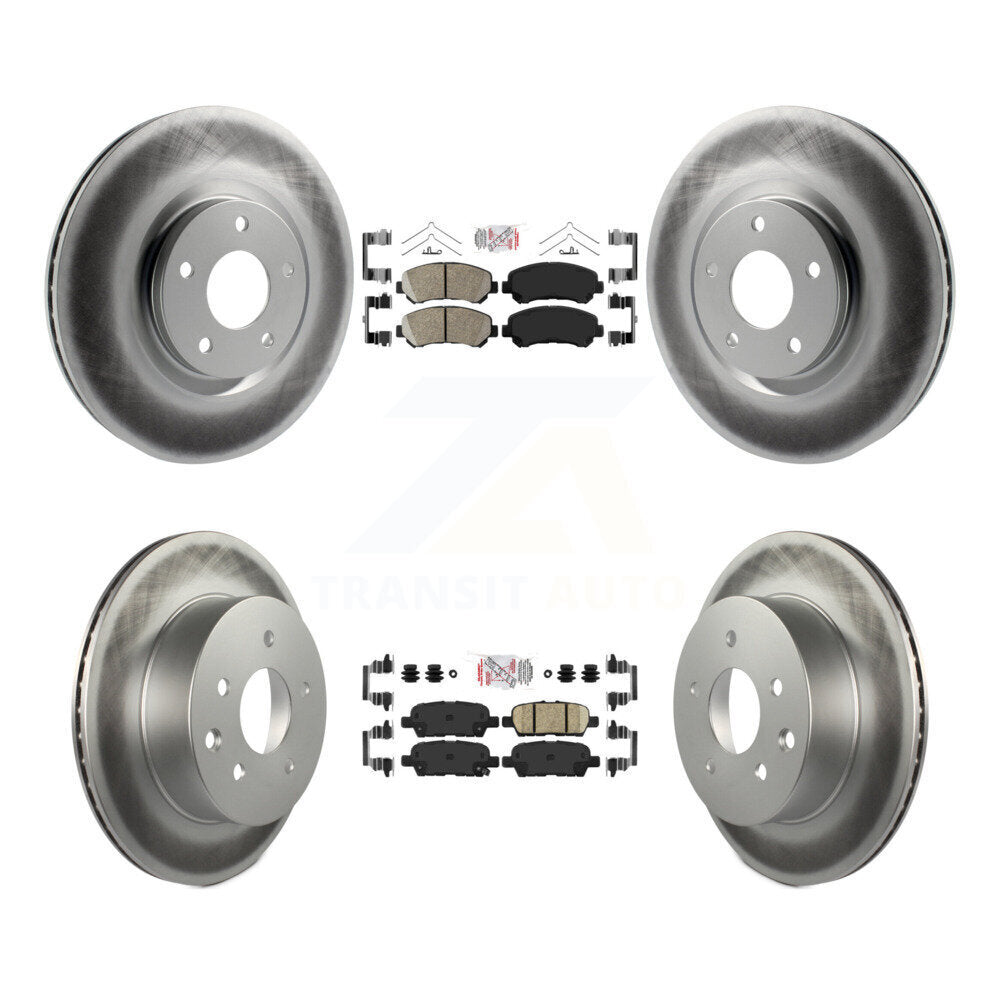 Front Rear Ceramic Pad And Coated Disc Brake Rotor Kit For 2014-2017 Nissan Juke Nismo RS KGA-105195