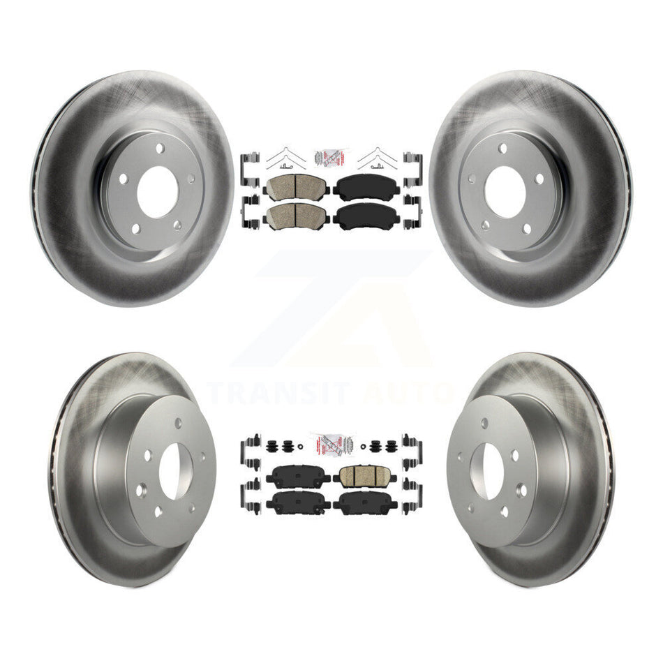 Front Rear Ceramic Pad And Coated Disc Brake Rotor Kit For 2014-2017 Nissan Juke Nismo RS KGA-105195