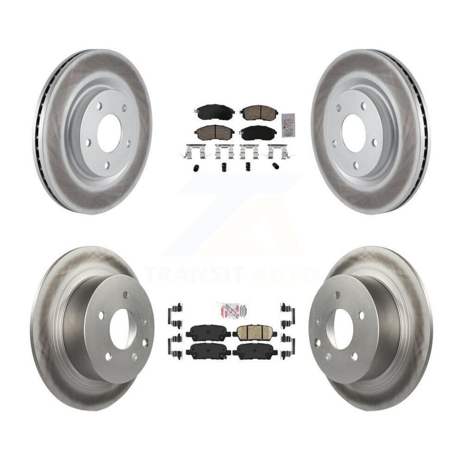 Front Rear Ceramic Pad Coat Disc Brake Rotor Kit For 2017-2019 Nissan Sentra Turbocharged KGA-105196