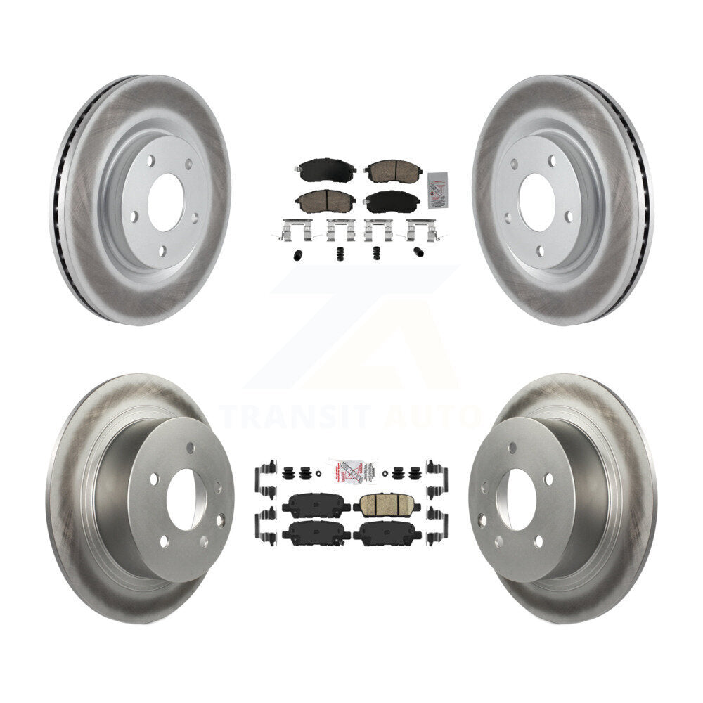 Front Rear Ceramic Pad Coat Disc Brake Rotor Kit For 2017-2019 Nissan Sentra Turbocharged KGA-105198