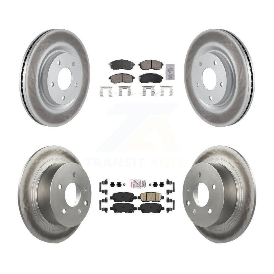 Front Rear Ceramic Pad Coat Disc Brake Rotor Kit For 2017-2019 Nissan Sentra Turbocharged KGA-105199