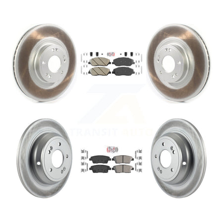 Front Rear Ceramic Pads And Coated Disc Brake Rotors Kit For 2012 Hyundai Genesis 3.8L KGA-105207