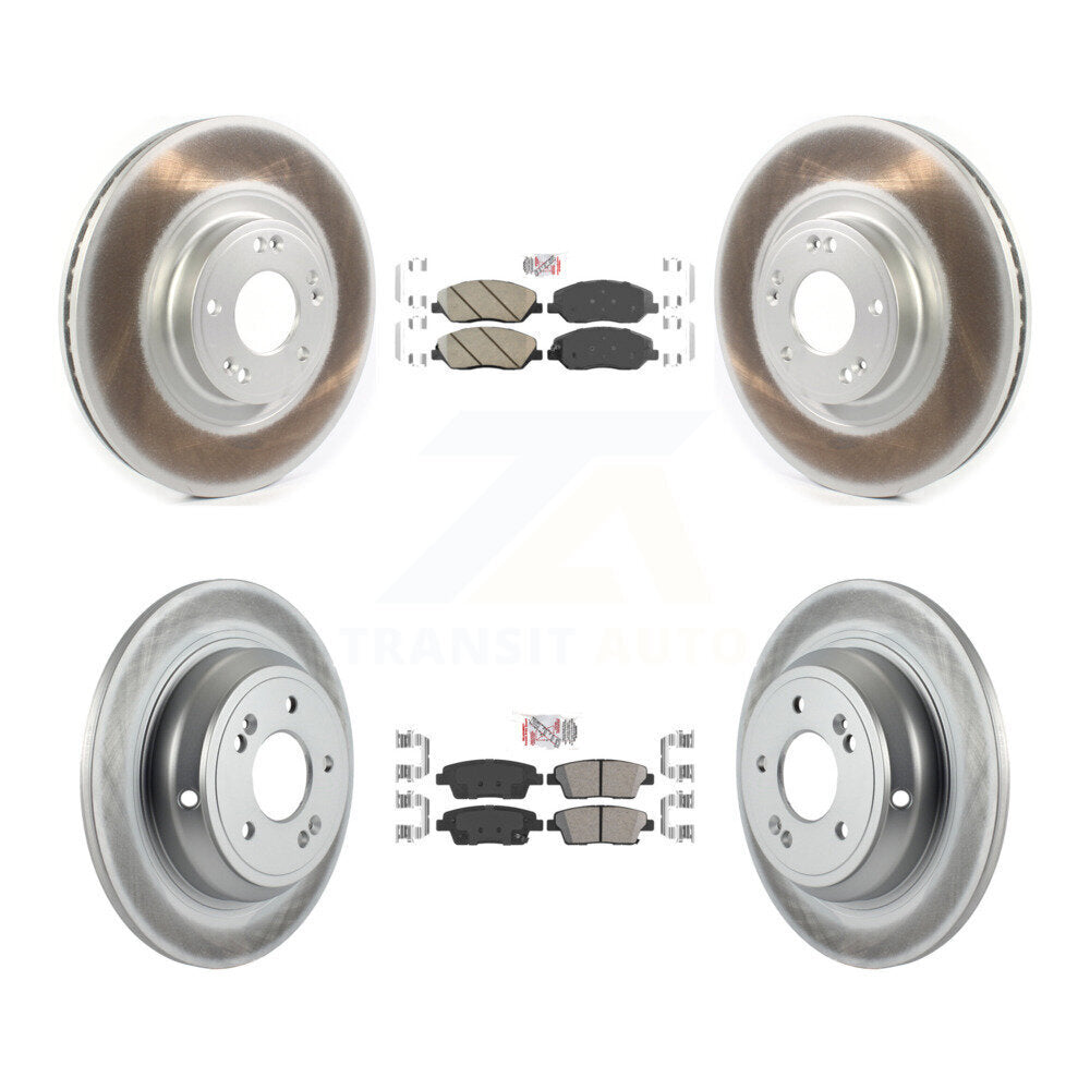 Front Rear Ceramic Pads And Coated Disc Brake Rotors Kit For 2012 Hyundai Genesis 3.8L KGA-105208