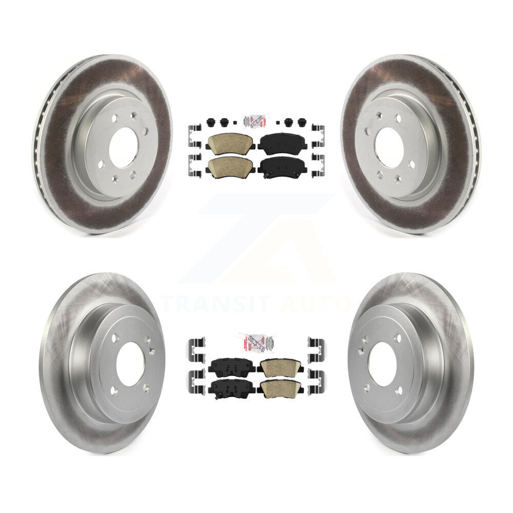 Front Rear Ceramic Pads And Coated Disc Brake Rotors Kit For Kia Rio KGA-105213