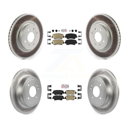 Front Rear Ceramic Pads And Coated Disc Brake Rotors Kit For Kia Rio KGA-105213